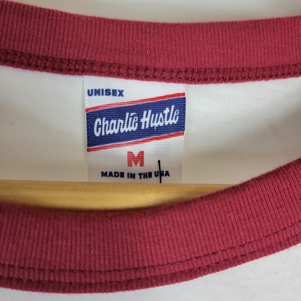 NWT Charlie Hustle Oklahoma Baseball Tee Size Medium Needs Restitched see Pics - Picture 3 of 8
